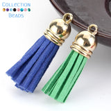 35mm Colorful Suede Tassel Keychain Charms DIY Pendant Findings