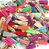 35mm Colorful Suede Tassel Keychain Charms DIY Pendant Findings