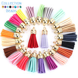 35mm Colorful Suede Tassel Keychain Charms DIY Pendant Findings