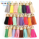 35mm Colorful Suede Tassel Keychain Charms DIY Pendant Findings