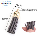 35mm Colorful Suede Tassel Keychain Charms DIY Pendant Findings