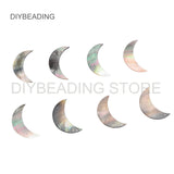 Natural Lip Shell Crescent Moon Charms for Jewelry Making (30mm, 1 Hole)