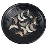 Natural Lip Shell Crescent Moon Charms for Jewelry Making (30mm, 1 Hole)
