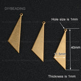 Brass Triangle Charms for Jewelry Making 40mm Thick Geometric Pendant Bulk