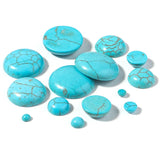Natural Turquoise Cabochons Round Blue/Red Stripe Loose Spacers DIY Jewelry