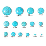 Natural Turquoise Cabochons Round Blue/Red Stripe Loose Spacers DIY Jewelry