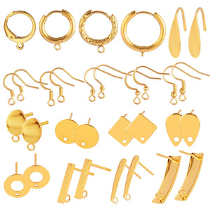 50PCS Stainless Steel Hoop Earrings Findings DIY French Earrings Hook Supplies