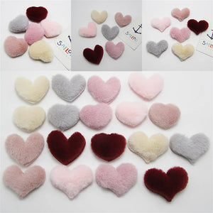 10-50Pcs Love Heart Padded Patches DIY Craft Supplies
