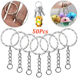 10/50Pcs Keychain Blank Keyfob Holder DIY Key Chains Keyring