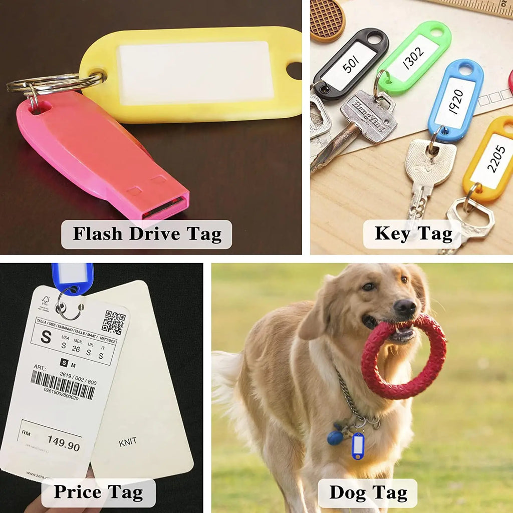 Plastic Custom Split Ring ID Key Tags Labels Key Chains Key Rings
