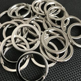10-50Pcs Polished Silver Keyring Stainless Steel Rhodium Plated