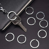 10-50Pcs Polished Silver Keyring Stainless Steel Rhodium Plated