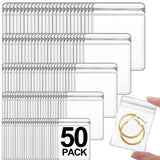 50Pcs Transparent PVC Jewelry Organizer Bags Earring Necklace Bracelet Storage