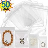 50Pcs Transparent PVC Jewelry Organizer Bags Earring Necklace Bracelet Storage