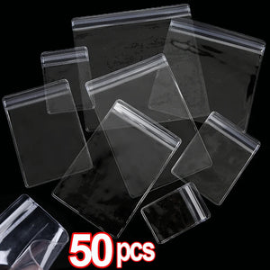 PVC Jewelry Pouches Bag Zip Lock Storage Earring Necklace Bracelet Display