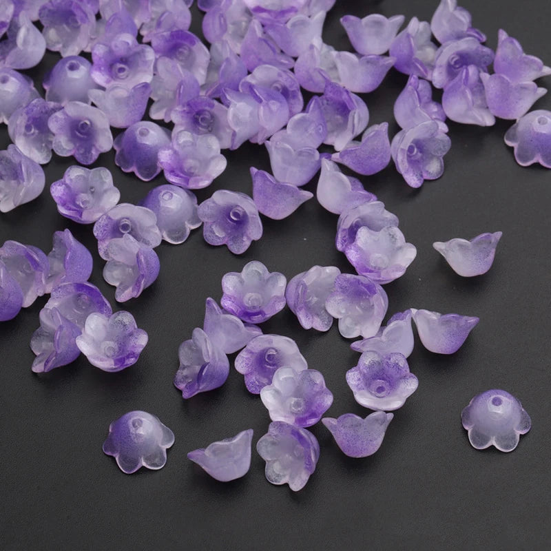 10-50pcs 12mm Flower Lampwork Beads, DIY Jewelry Making Hairpin Acces