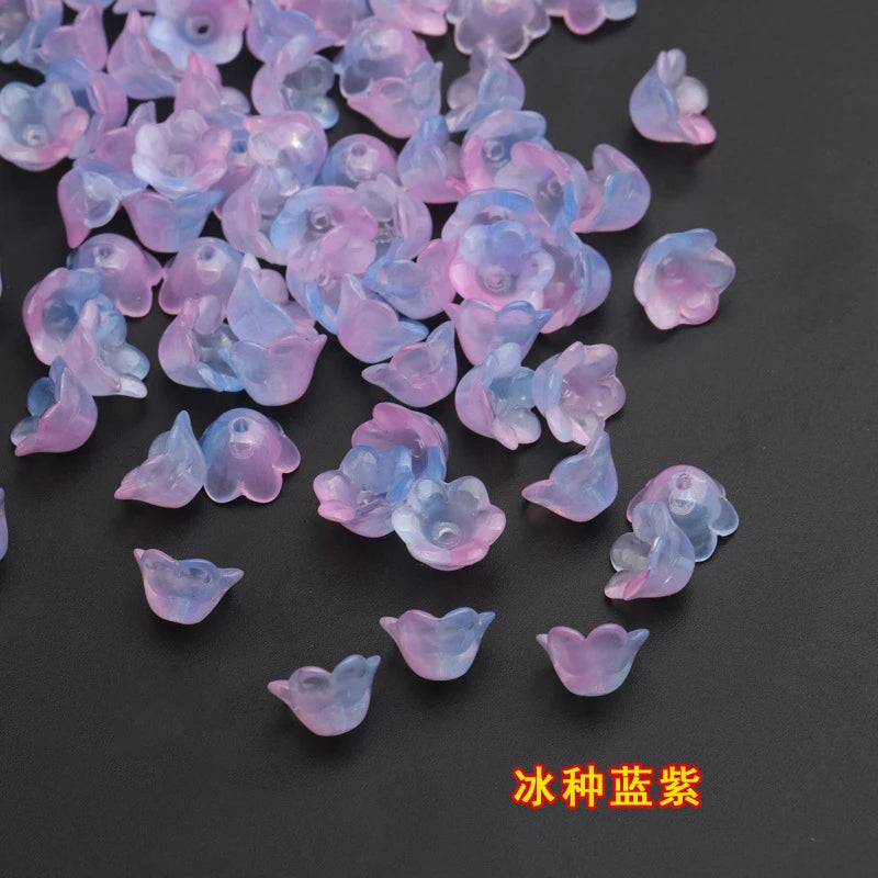 10-50pcs 12mm Flower Lampwork Beads, DIY Jewelry Making Hairpin Acces