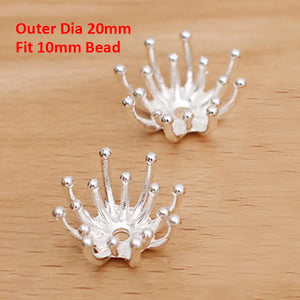 10-50pcs 20mm Flower Filigree Beads Caps Petal Pendants Charms for DIY Jewelry