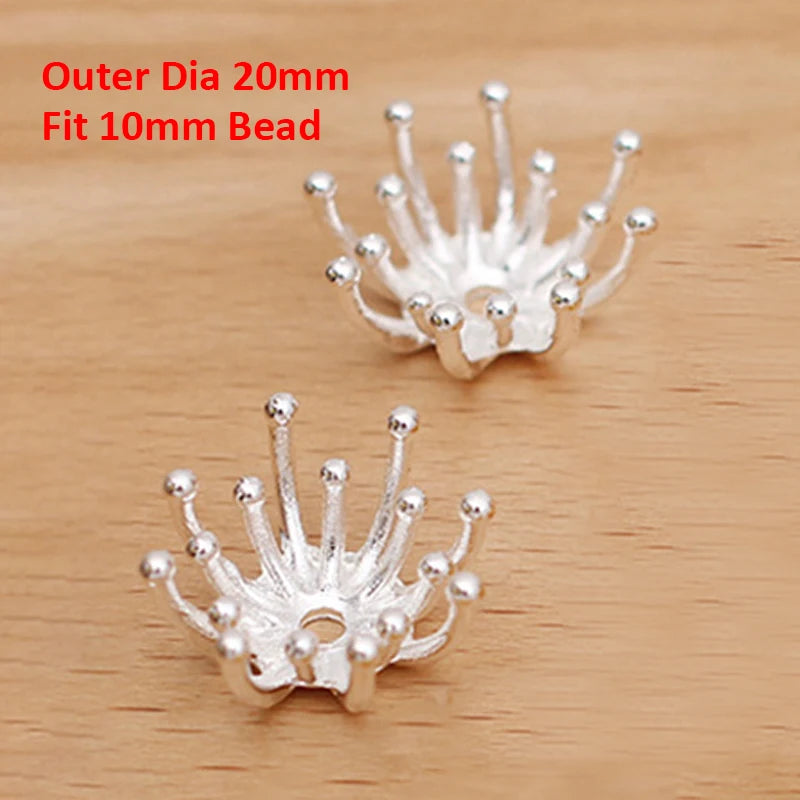 10-50pcs 20mm Flower Filigree Beads Caps Petal Pendants Charms for DIY Jewelry