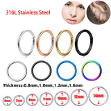 316L Stainless Steel Earring Nose Rings Septum Piercing Clicker Round Earrings