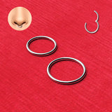 316L Stainless Steel Earring Nose Rings Septum Piercing Clicker Round Earrings