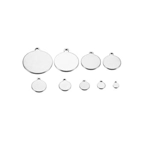 Stainless Steel Round Disc Pendant Blank Charms for DIY Stamping