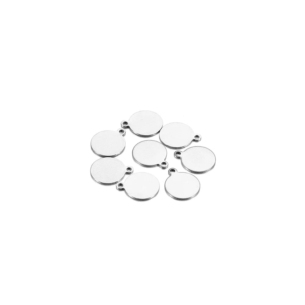 Stainless Steel Round Disc Pendant Blank Charms for DIY Stamping