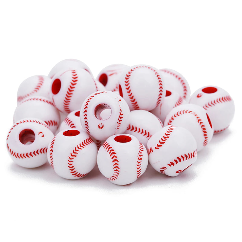 Acrylic Sport Ball Beads DIY Bracelet Making Football Basketball Baseball Beads