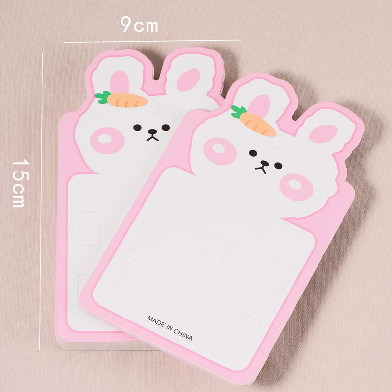 Barrettes Paper Card Rabbit Display Cards for Girls Hair Accessories
