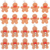 10-50pcs Gingerbread Man Charms Christmas Resin Pendants DIY Earring Keychain