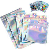 10-50pcs Iridescent Zip lock Bags Holographic Storage Bag Xmas Gift Packaging