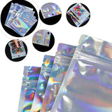 10-50pcs Iridescent Zip lock Bags Holographic Storage Bag Xmas Gift Packaging