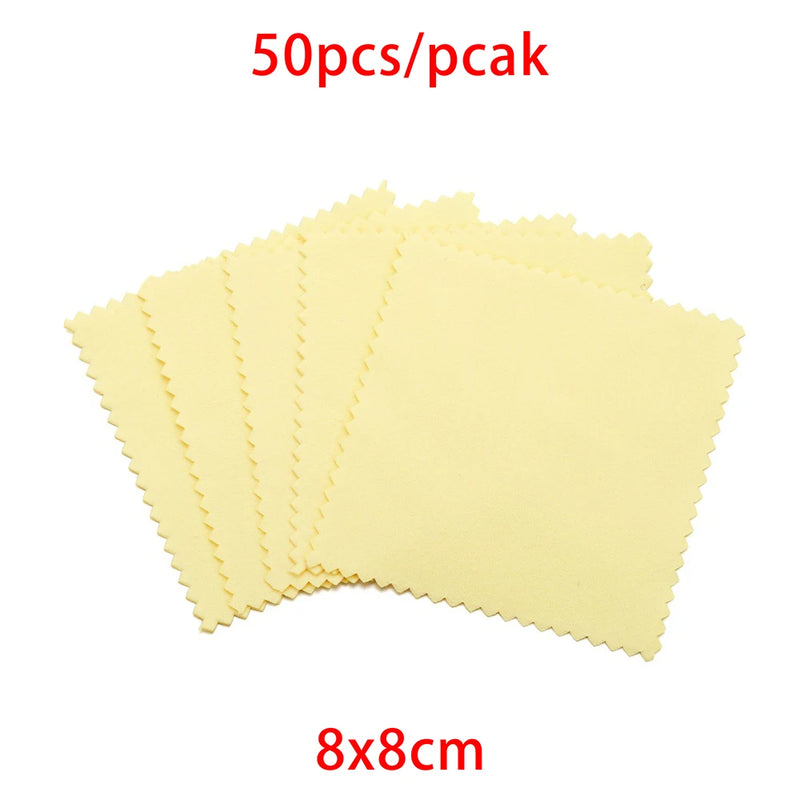 10-50pcs Silver Polishing Cloth Soft Clean Wipe For Jewelry Tool