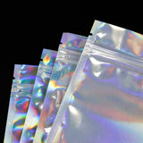 10-50pcs Iridescent Zip Lock Bags Holographic Cosmetic Makeup Pouches