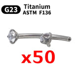 Zircon Eyebrow Piercing Jewelry G23 Titanium Nose Ring C Rod Piercing
