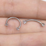 Zircon Eyebrow Piercing Jewelry G23 Titanium Nose Ring C Rod Piercing