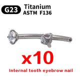 Zircon Eyebrow Piercing Jewelry G23 Titanium Nose Ring C Rod Piercing