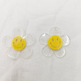 40mm Korea DIY Acrylic Smile Face Sunflower Pendant for Jewelry Making
