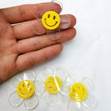 40mm Korea DIY Acrylic Smile Face Sunflower Pendant for Jewelry Making