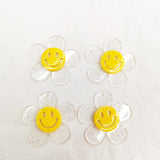 40mm Korea DIY Acrylic Smile Face Sunflower Pendant for Jewelry Making