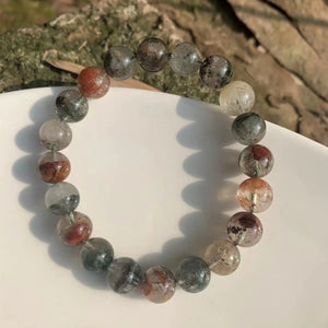 10.5MM Ghost Quartz Bracelet Round Beads Crystal Gemstone Jewelry