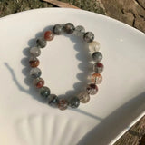 10.5MM Ghost Quartz Bracelet Round Beads Crystal Gemstone Jewelry