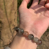 10.5MM Ghost Quartz Bracelet Round Beads Crystal Gemstone Jewelry