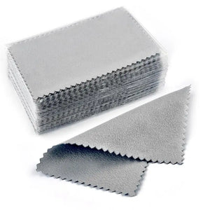 50pcs Silver Polishing Cloth for Jewelry Cleaning Soft Wipe Necklaces Rings Tool
