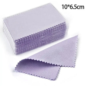50pcs Silver Polishing Cloth for Jewelry Cleaning Soft Wipe Necklaces Rings Tool