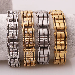 10.66mm Sporty Stainless Steel Bicycle Link Chain Bracelet