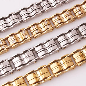 10.66mm Sporty Stainless Steel Bicycle Link Chain Bracelet