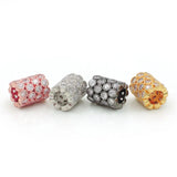Micro Pave Clear CZ Round Tube Beads Fit For DIY Bracelets Or Necklaces