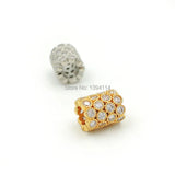 Micro Pave Clear CZ Round Tube Beads Fit For DIY Bracelets Or Necklaces