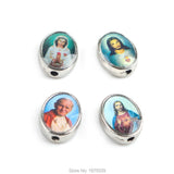 10*8 mm Oval Catholic Beads Sacred Heart John Paul II